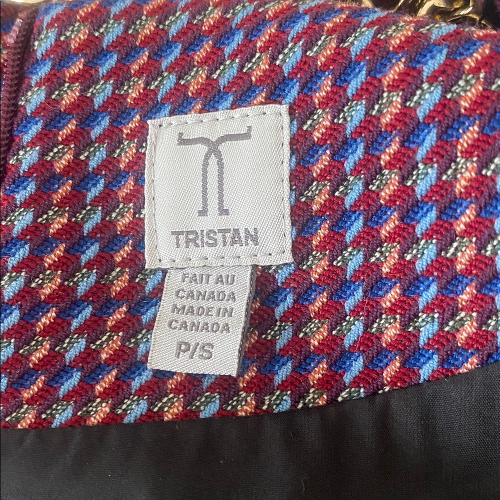 Purple Houndstooth sleeveless Lined Sheath Midi Dress by Tristan Size Small - Picture 13 of 17